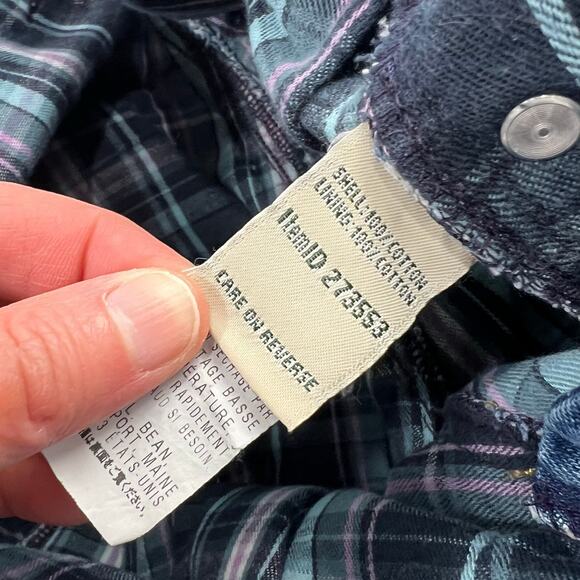 L.L. Bean Flannel Lined Women's Blue Jeans Size 12 Petite Original Relaxed Fit - Picture 7 of 7